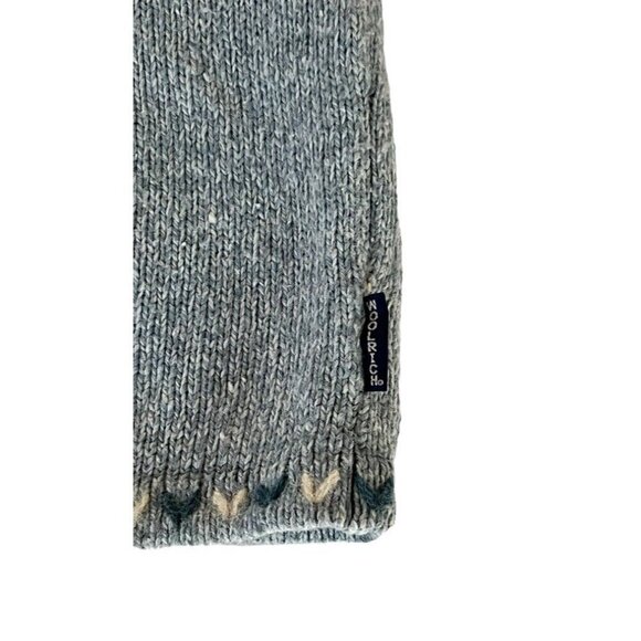 VTG Woolrich Women's Sz XL Aquifer Gray Blue Wool Blend 1/4 Zip Pullover Sweater - Picture 10 of 11